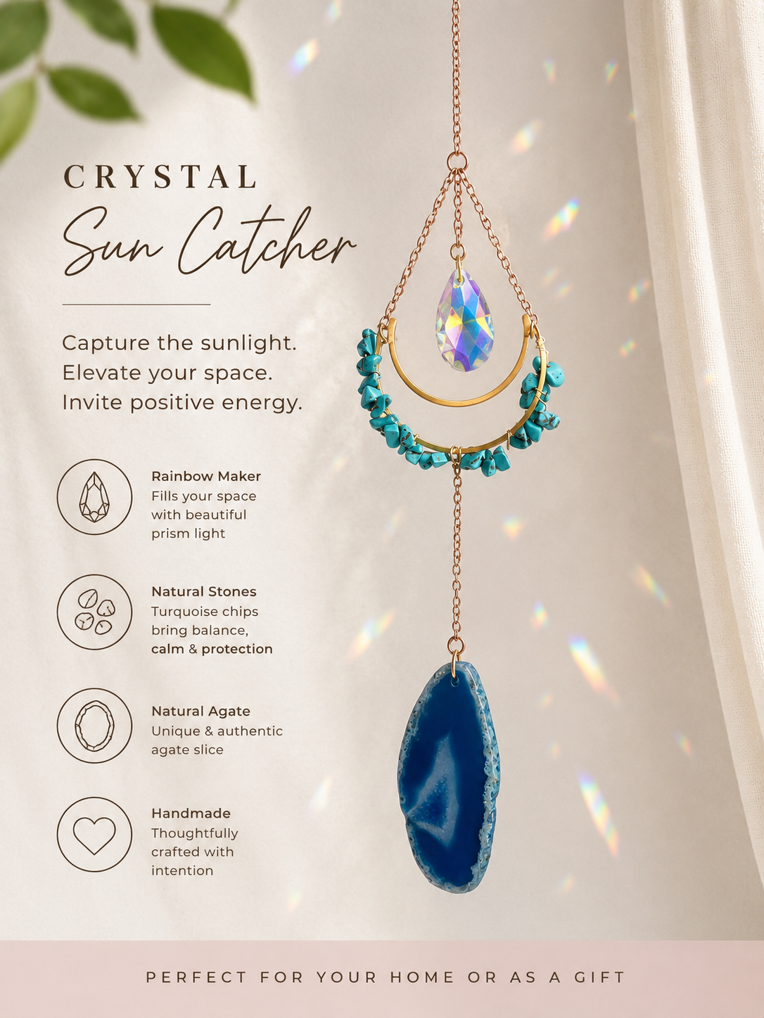 Turquoise Agate Sun Catcher