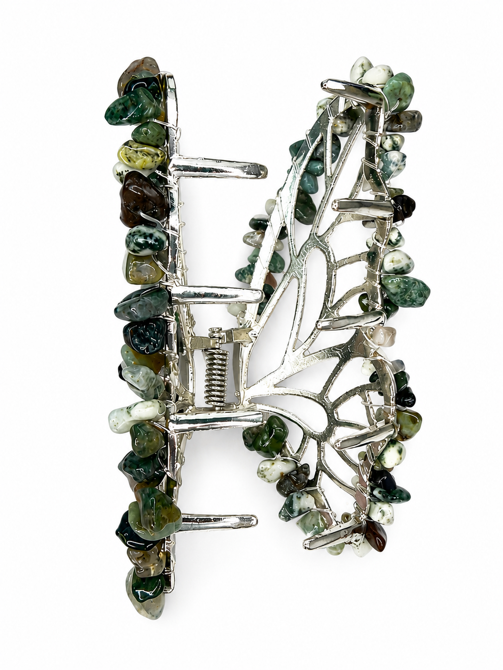Hand Made Moss Agate Hair Clip