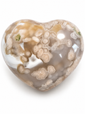 Flower Agate Heart Palm Stone