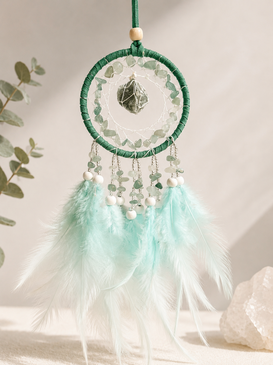 Green Aventurine Crystal Dreamcatcher