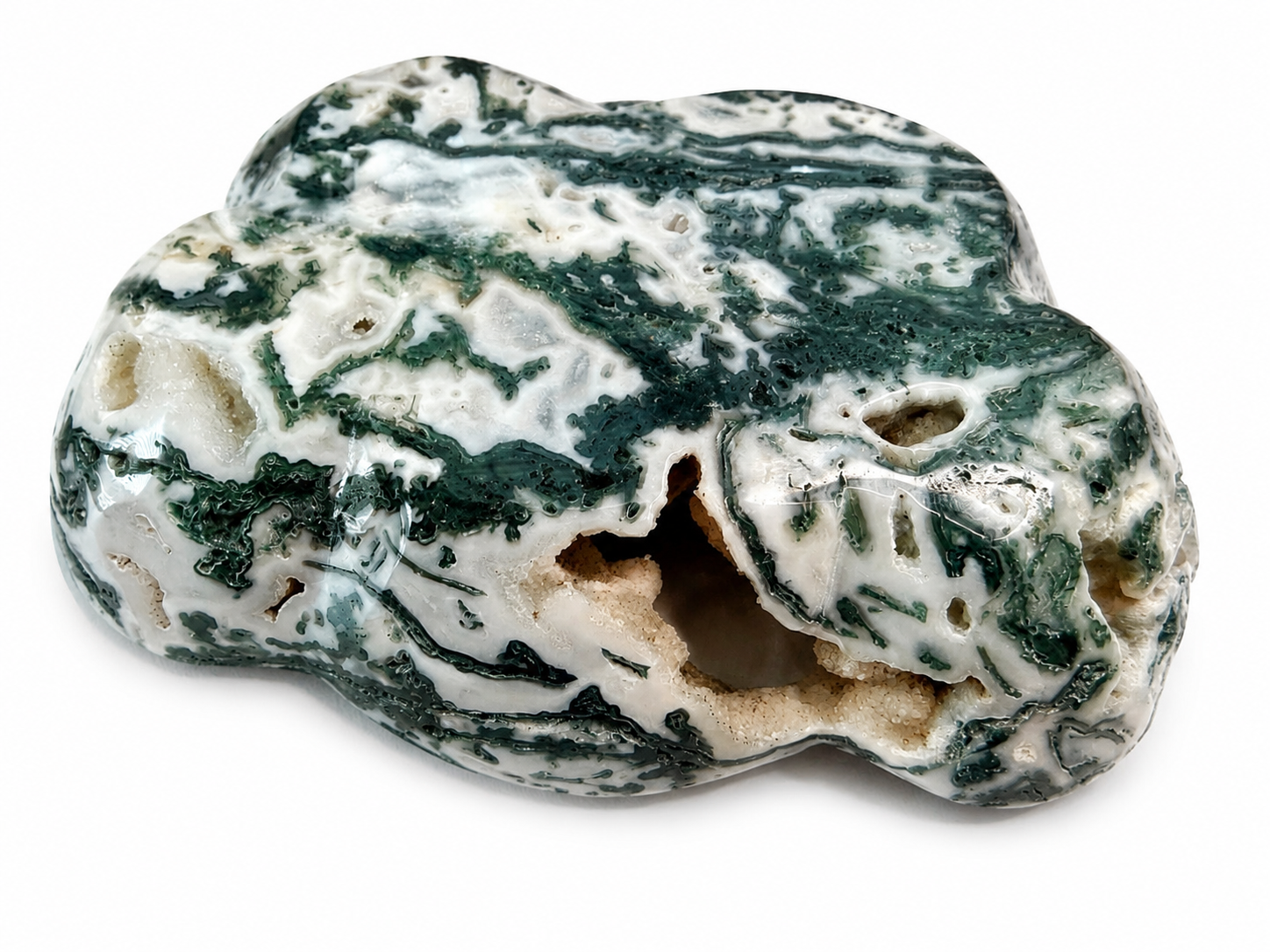 Druzy Moss Agate Bowl