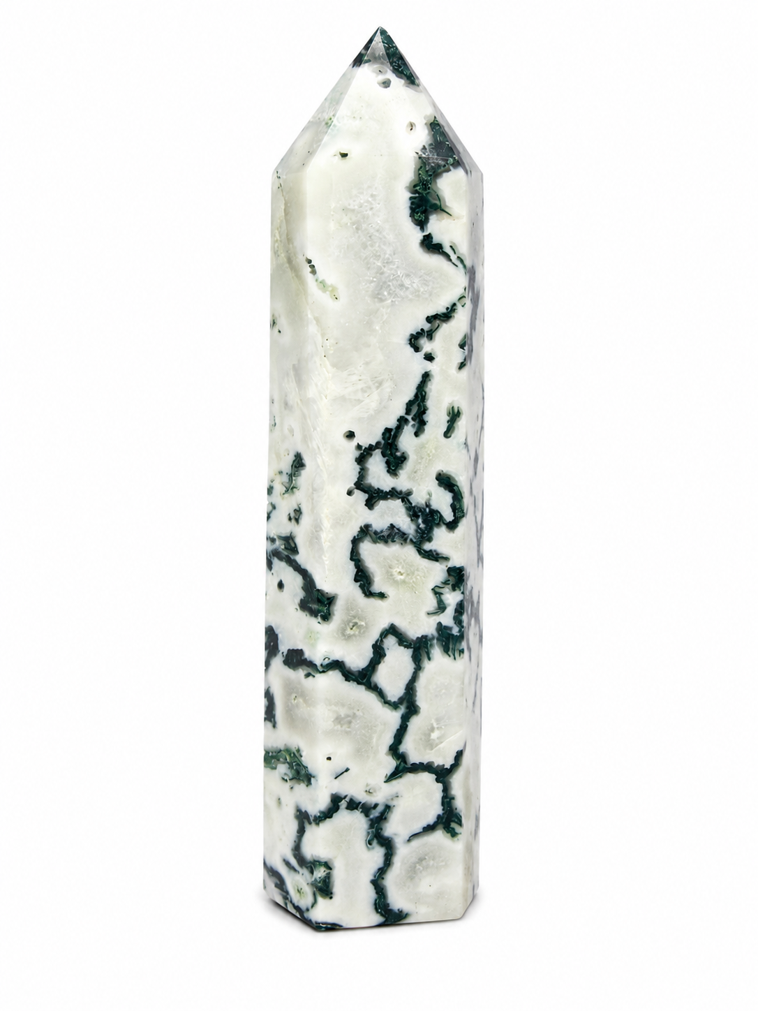 Druzy Moss Agate Tower