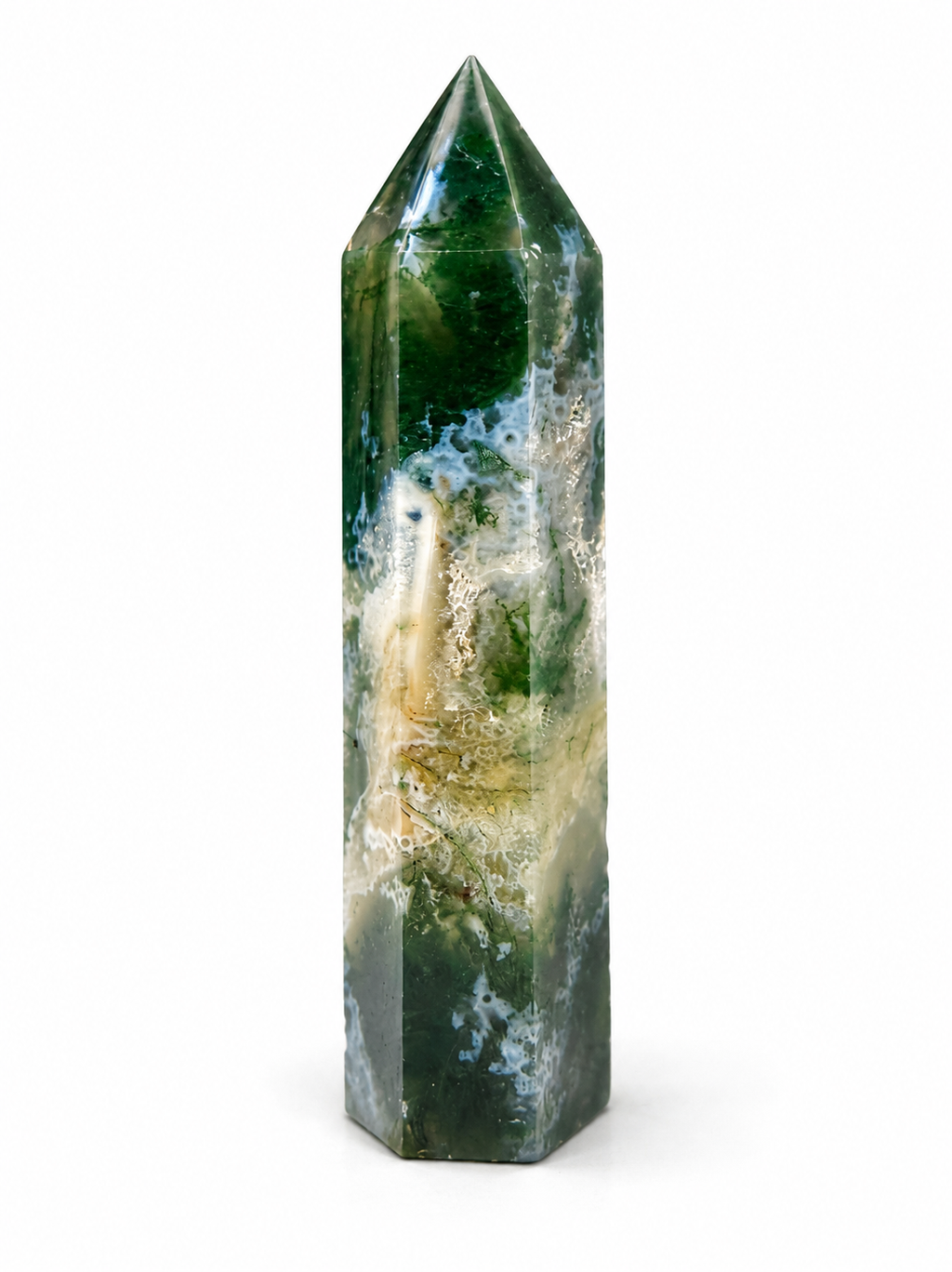 Moss Agate Tower 91mm