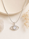 Clear Quartz Evil Eye Necklace