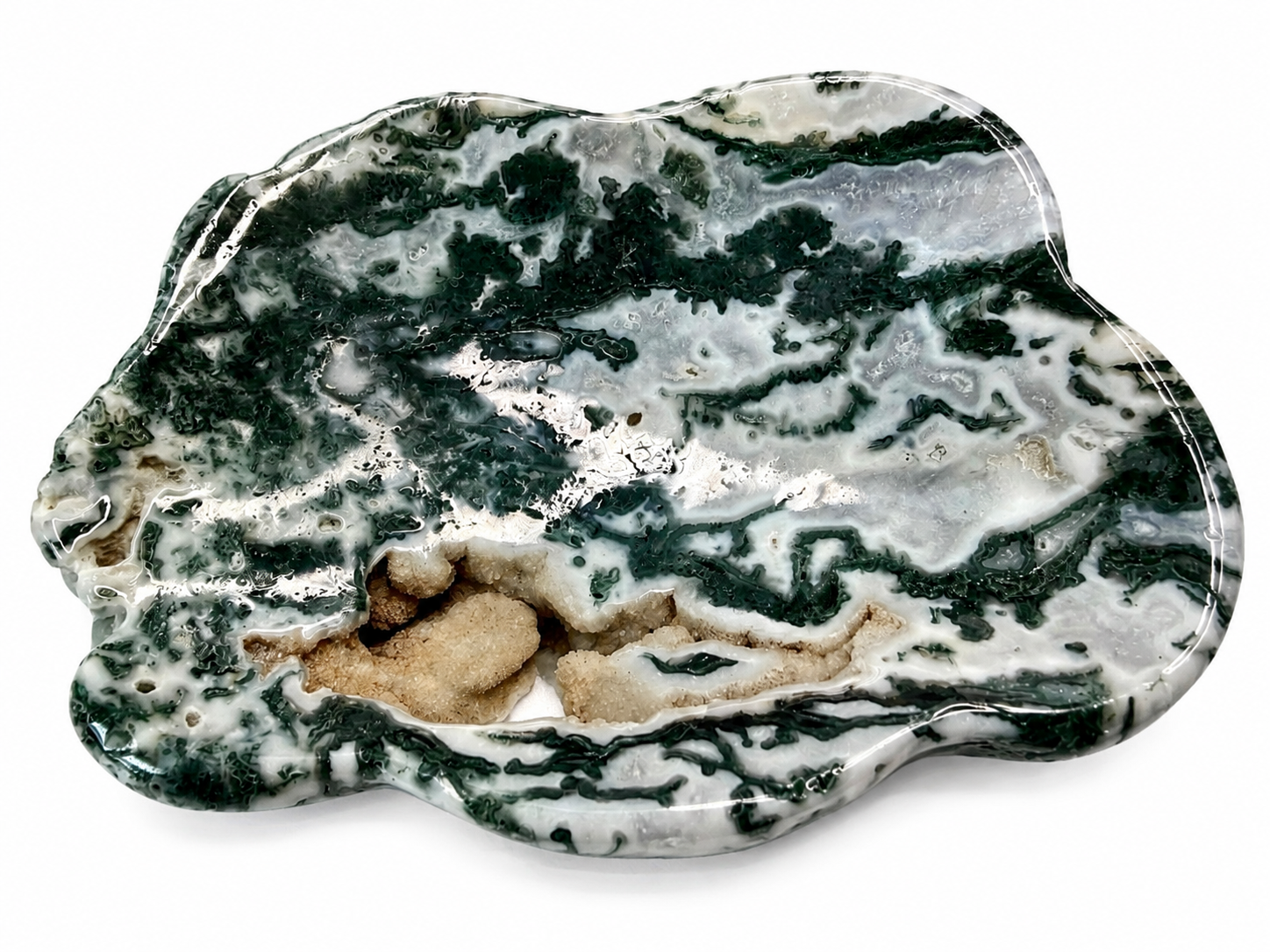 Druzy Moss Agate Bowl