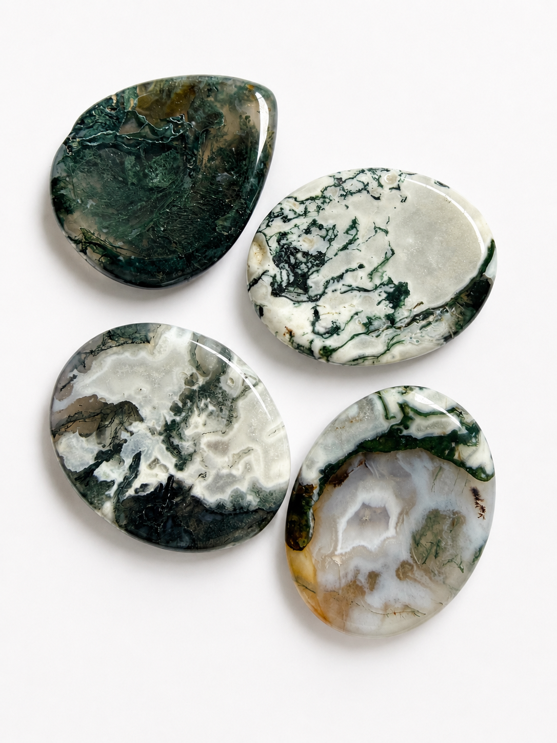 Moss Agate Worry Stones