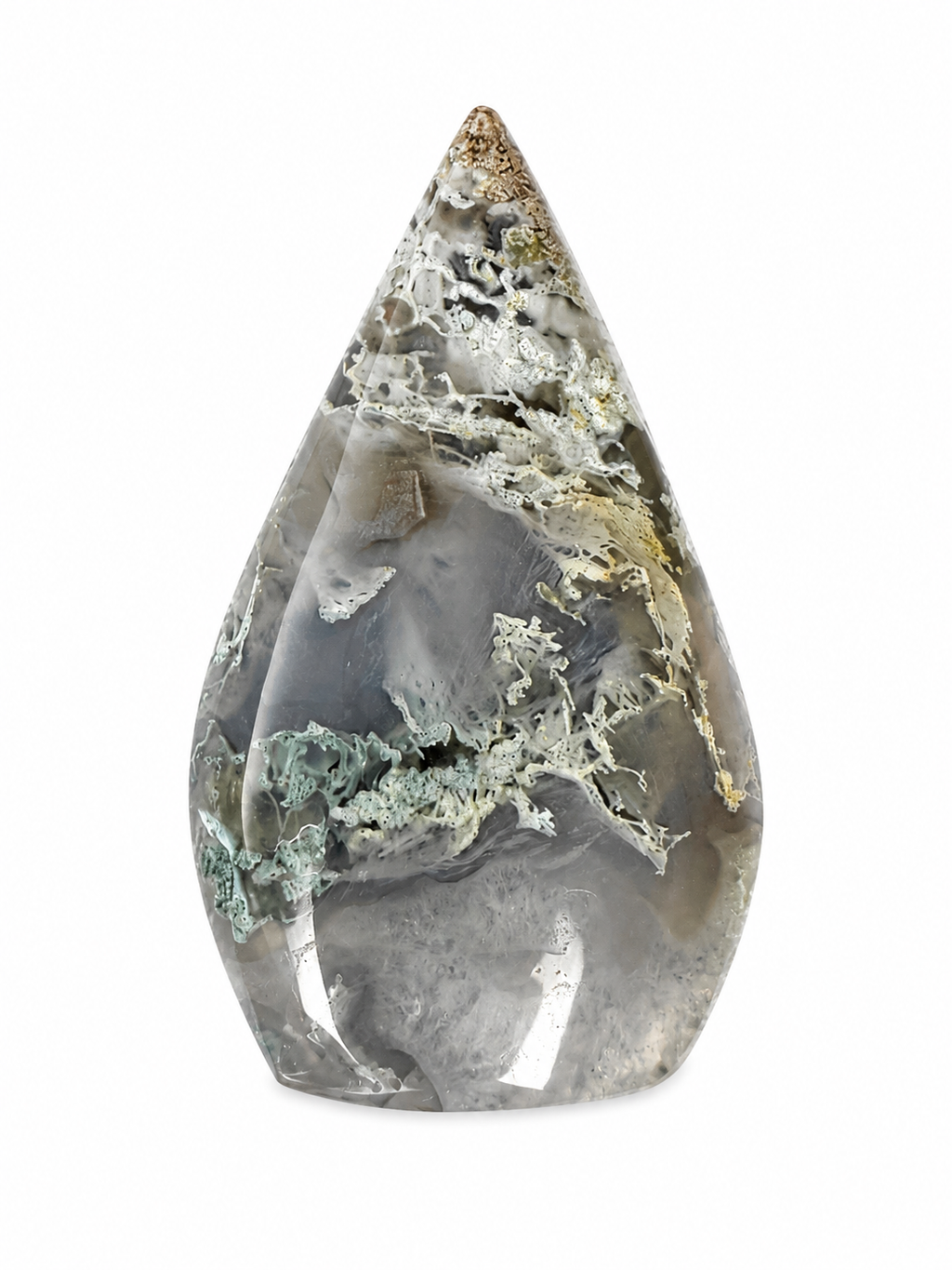 Moss Agate Tear Drop