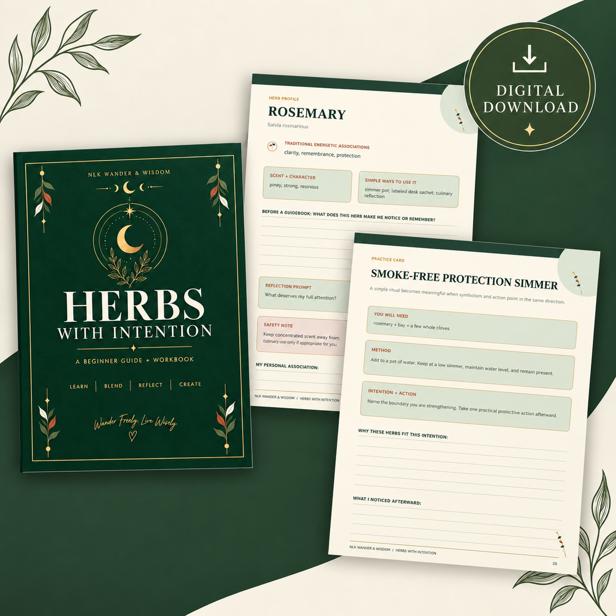 Herbs with intention beginner work book