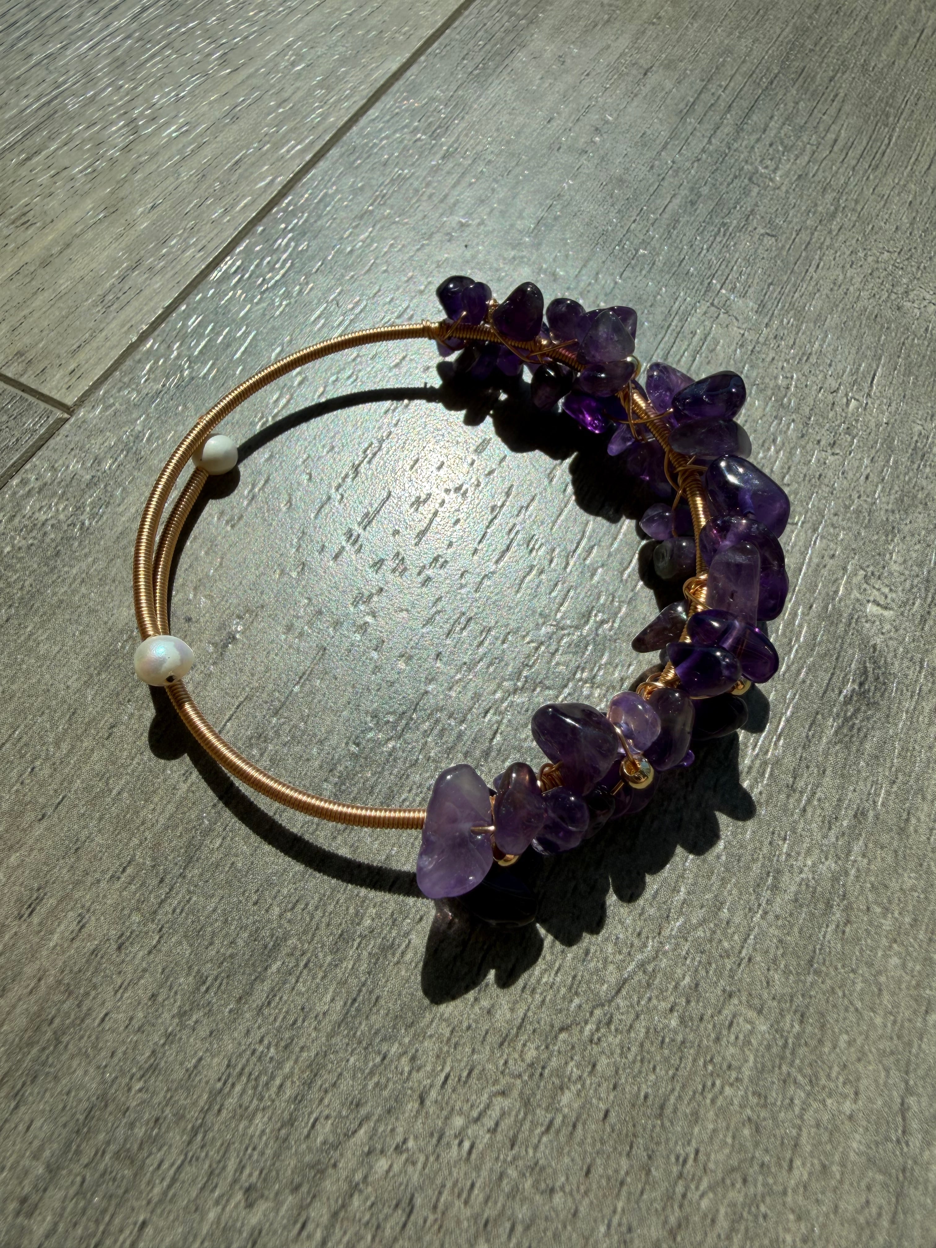 Amethyst Chip Bracelet
