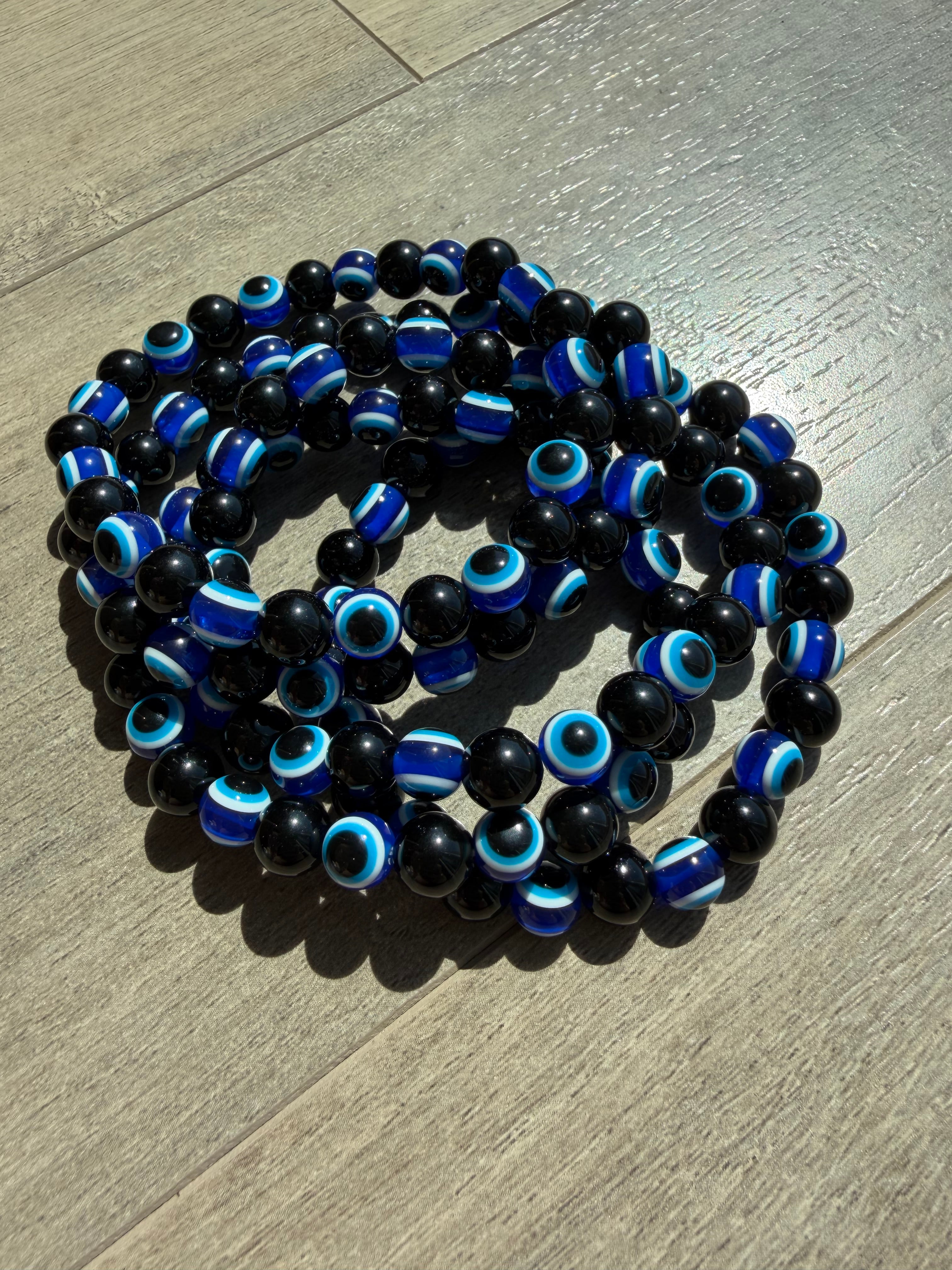 Black Obsidian & Evil Eye Protection Bracelet
