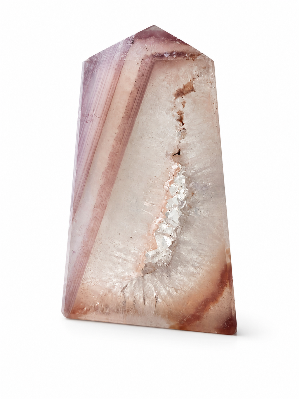 Pink Jelly Agate Druzy Tower