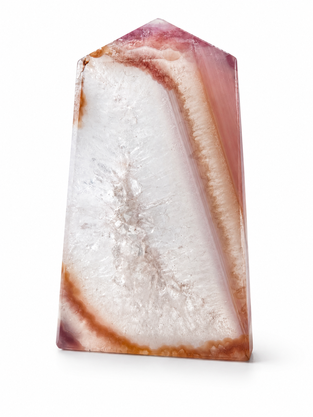 Pink Jelly Agate Druzy Tower