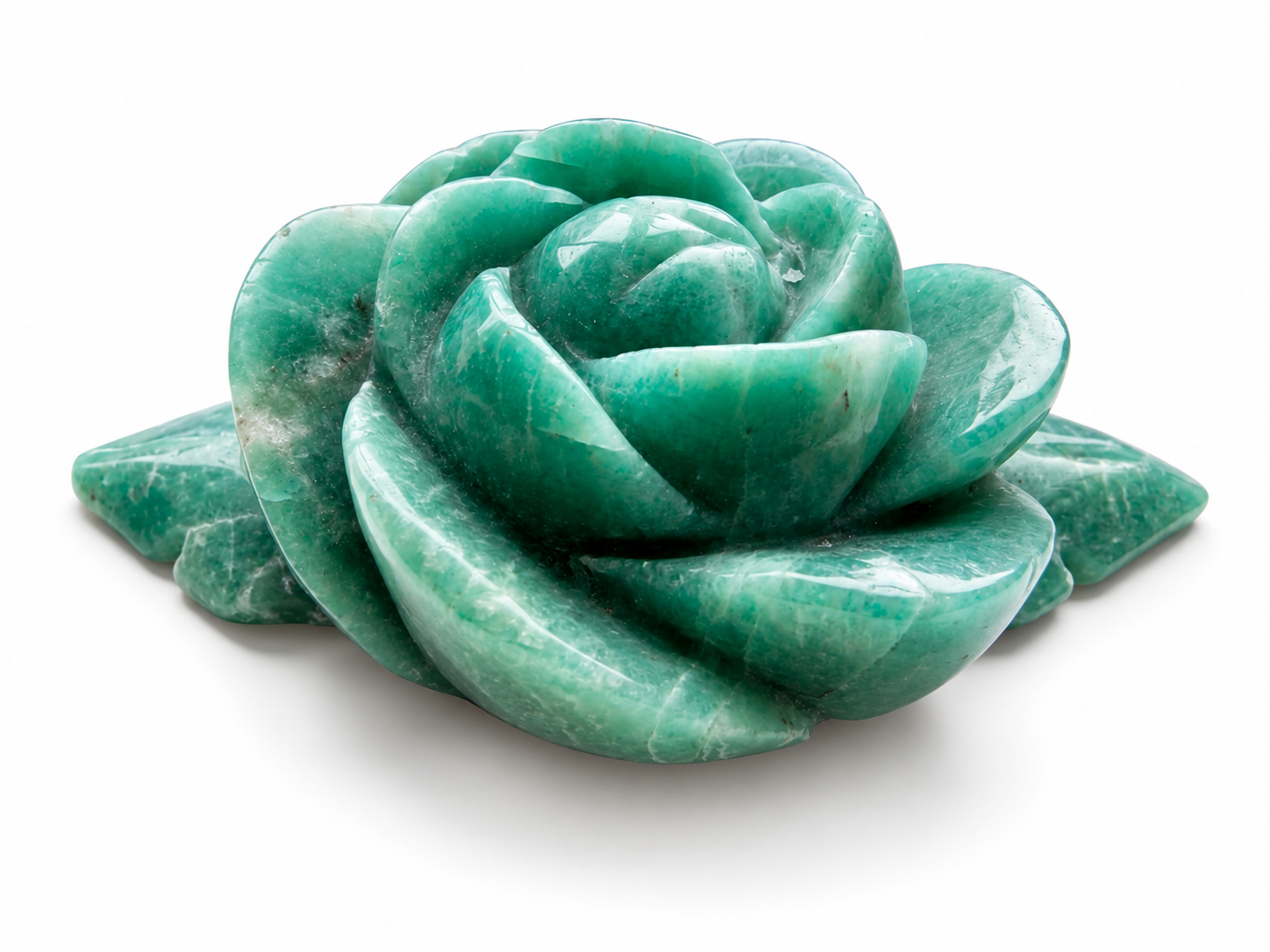 Green Aventurine Rose Carving