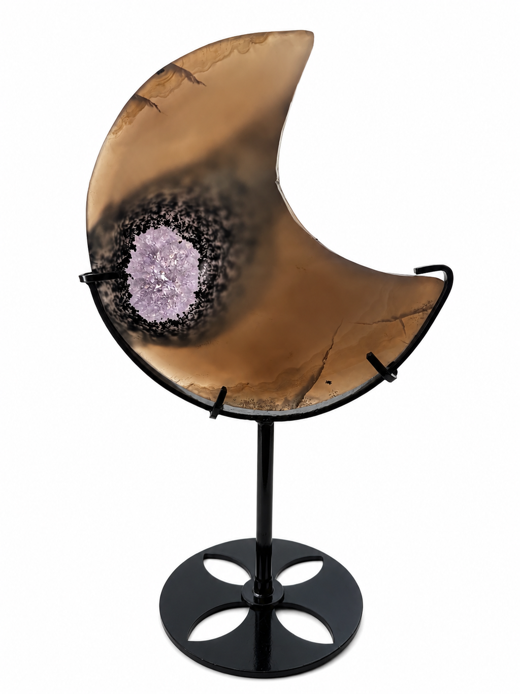 Druzy Crescent Moon Amethyst Agate