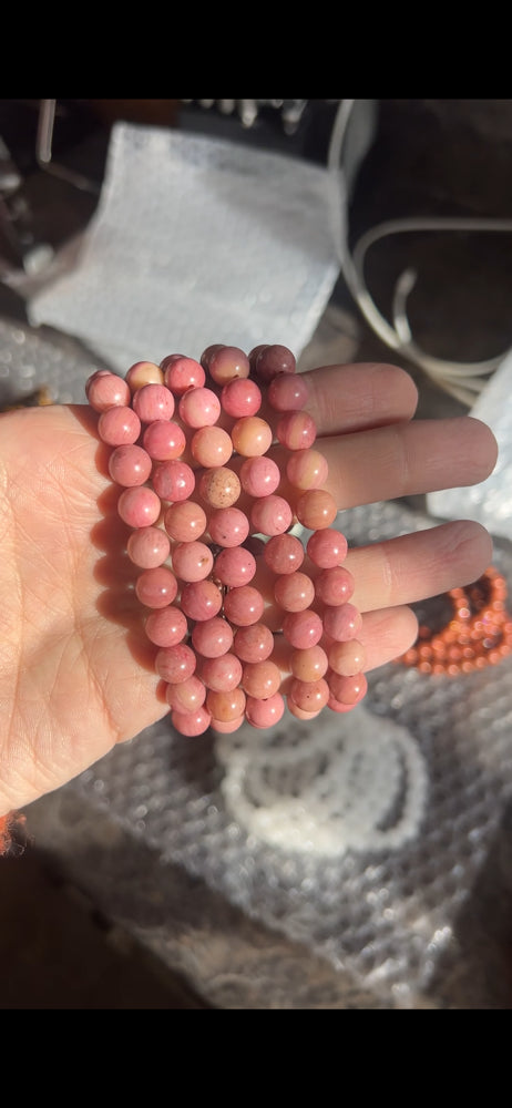 Pink Rhodonite 8mm Bracelet