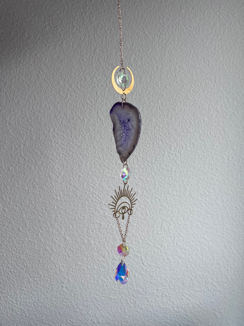 Amethyst Evil Eye Crystal Sun Catcher
