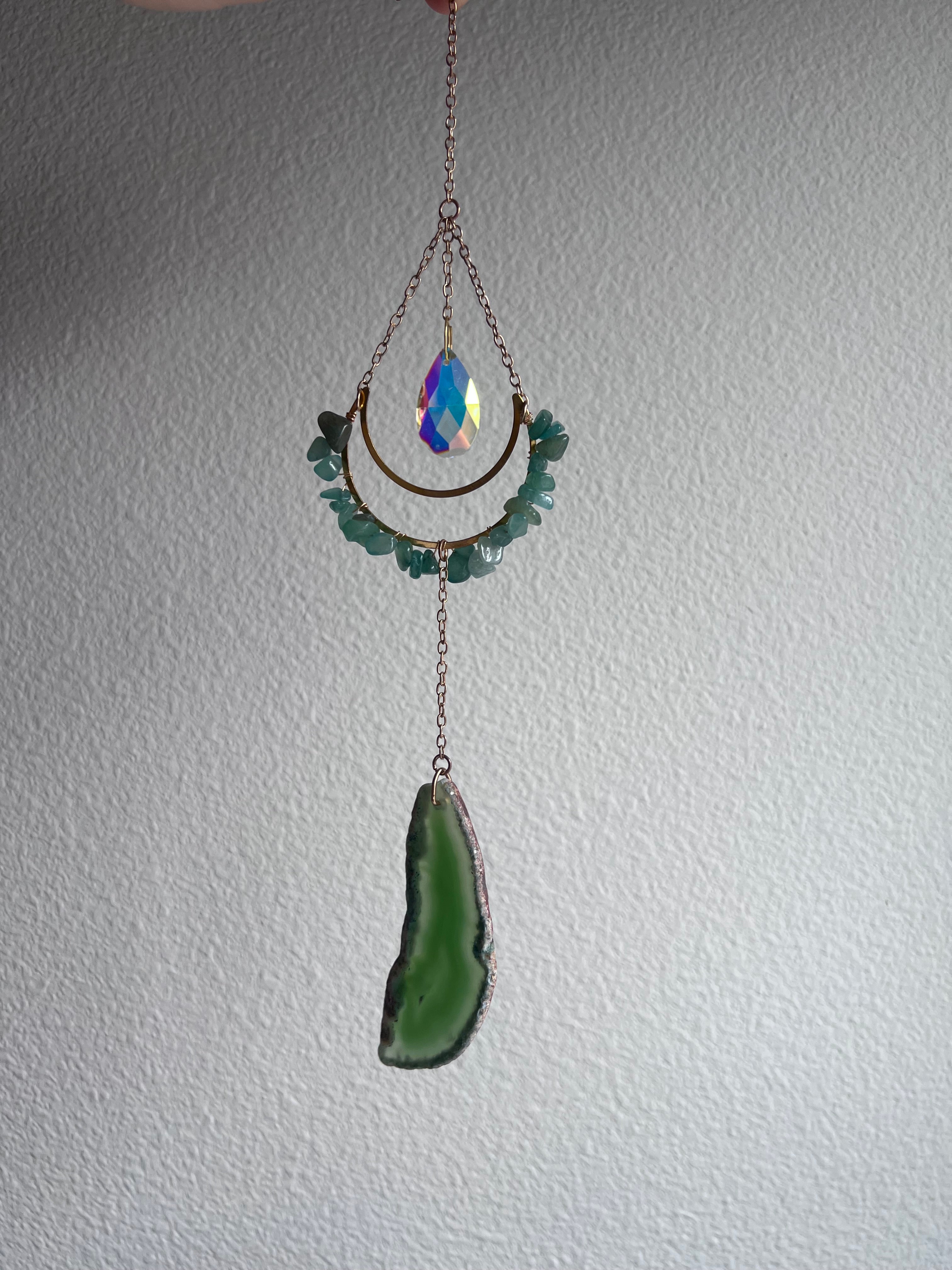 Green Aventurine Crystal Sun Catcher
