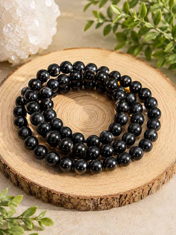 Black 8mm Obsidian Bracelet