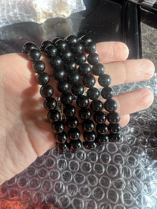 Black 8mm Obsidian Bracelet