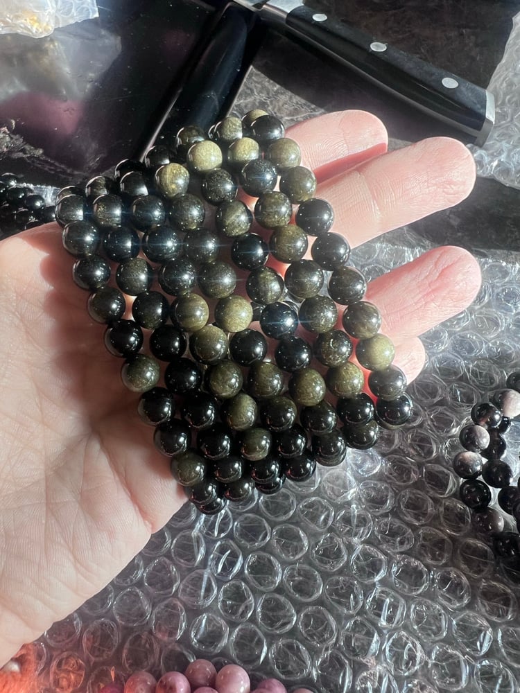 Gold Sheen Obsidian 8mm bracelet