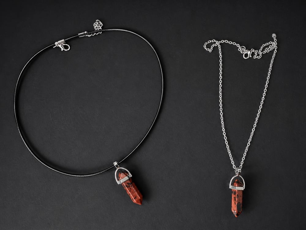 Mahogany Obsidian Point Pendant Necklace