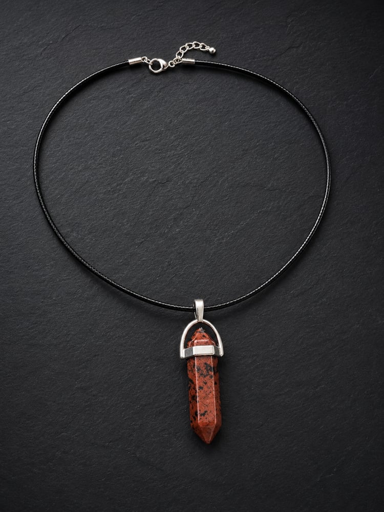 Mahogany Obsidian Point Pendant Necklace