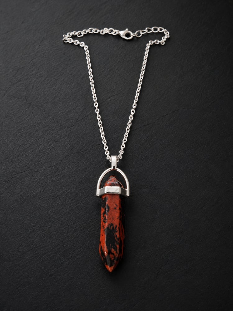 Mahogany Obsidian Point Pendant Necklace