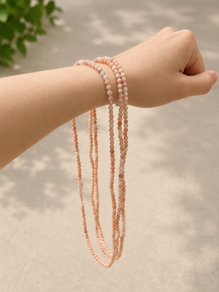 Pink Opal Wrap Bracelet & Necklace