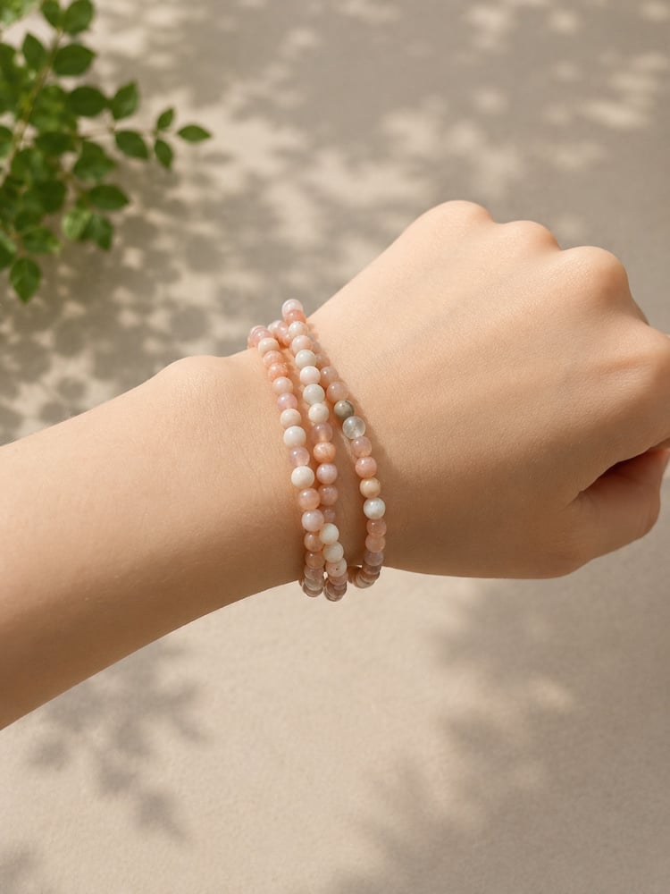 Pink Opal Wrap Bracelet & Necklace