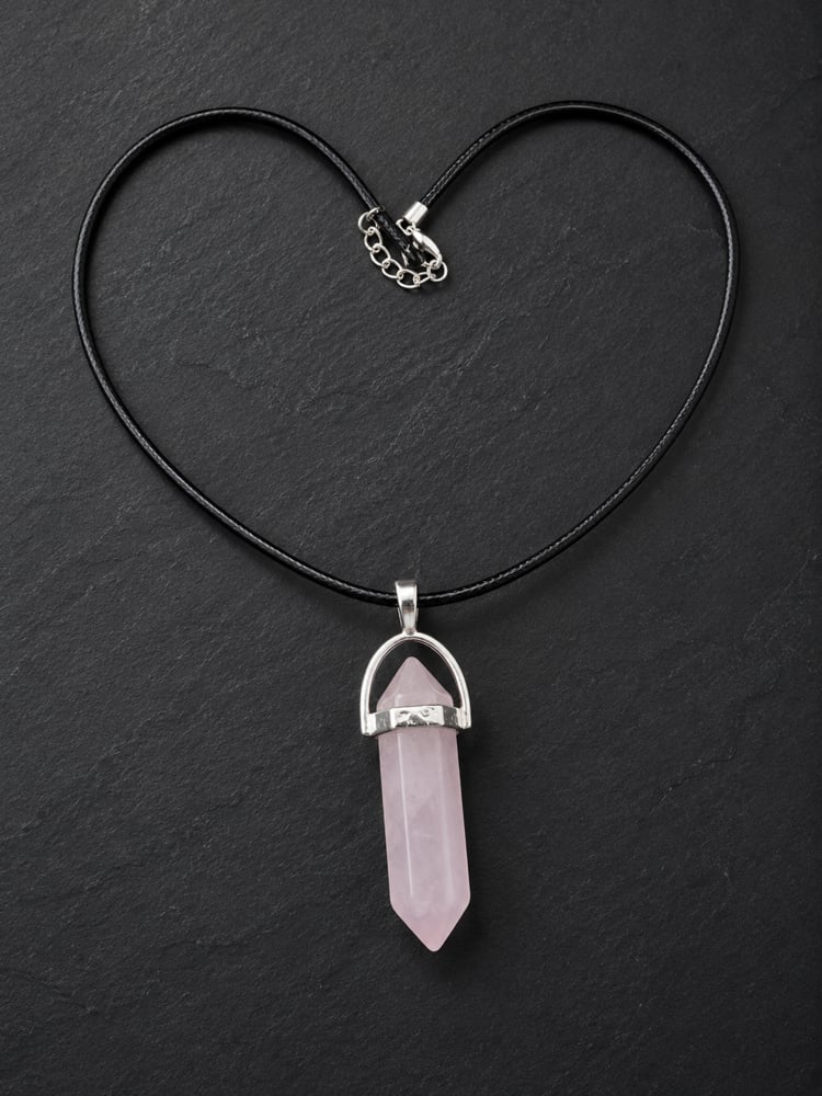 Rose Quartz Point Pendant Necklace